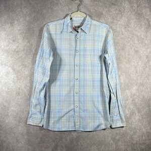 Superbadshirt Shirt Mens Small Blue Plaid Pearl Snap Cowboy Western Rodeo Casual
